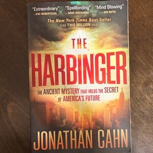 The Harbinger by Jonathan Cahn - Red and Orange Cover